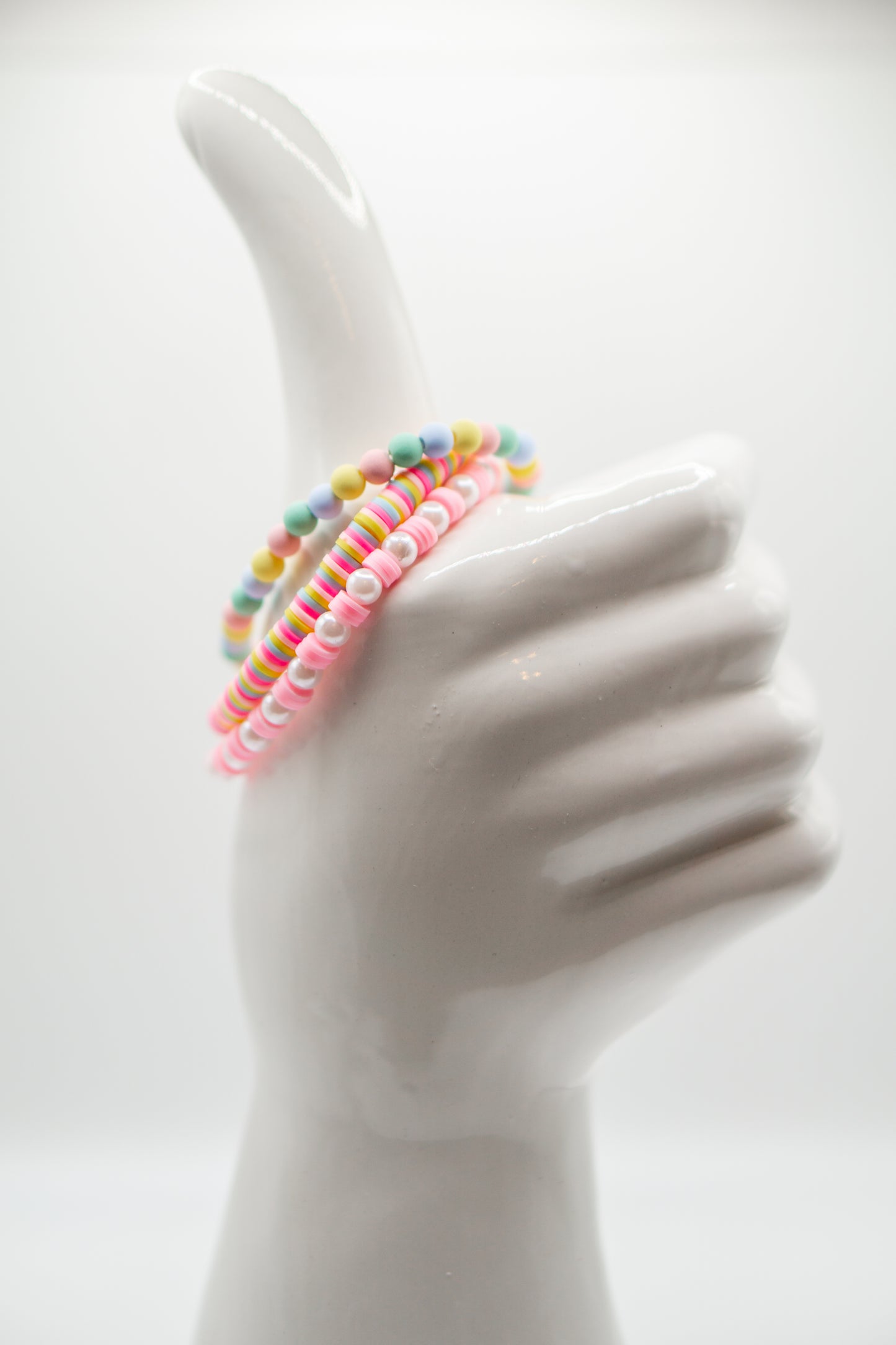 Pink and Pearl Beaded Bracelet