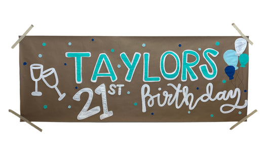 CUSTOM BANNER WITH BROWN PAPER