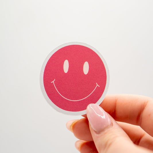 Pink Smiley Sticker