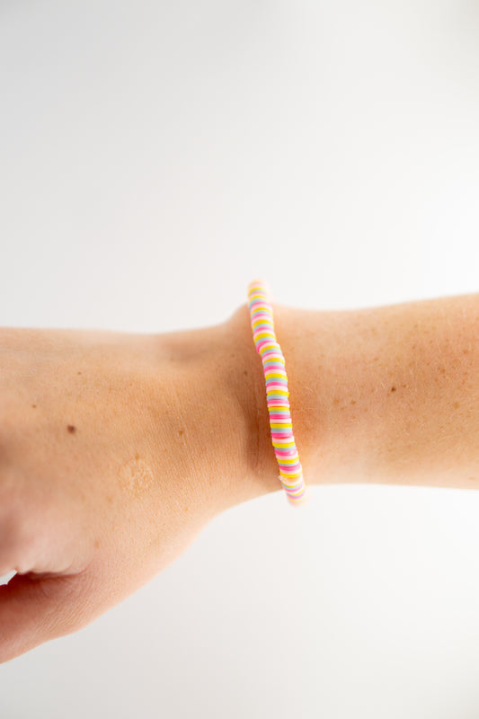 Multi Color Clay Beaded Bracelet